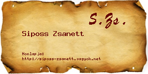 Siposs Zsanett névjegykártya